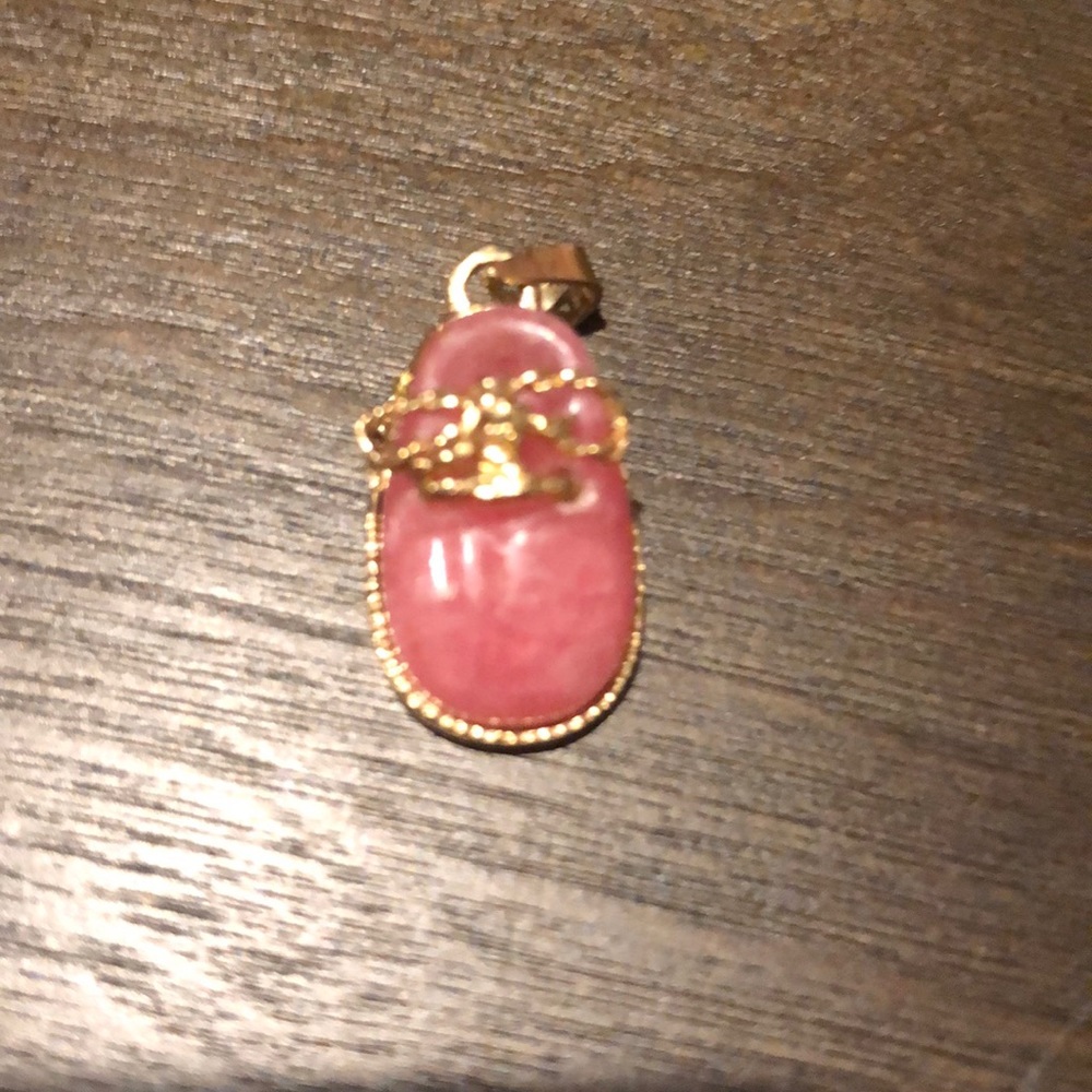 14k pink coral with mother of pearl